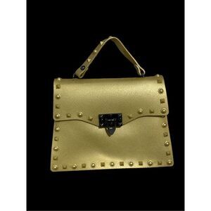 Beautiful GOLD Kelly Jelly Purse Gold Studded handbag EASY TO CARRY Thick/heavy